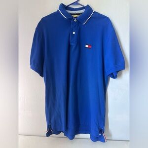 Tommy Hilfiger Slim Fit Polo Shirt Short Cotton Sleeve Blue Men's XXL